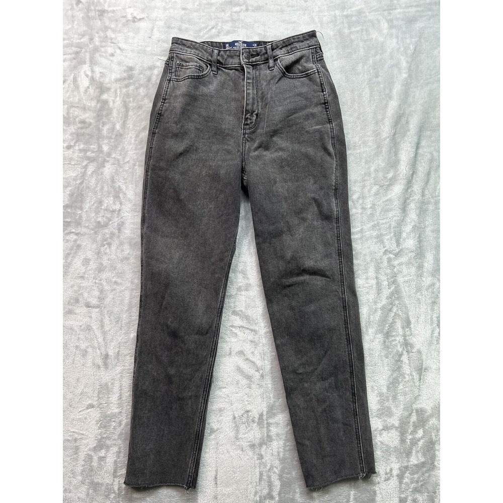Hollister Womens Sz 3R Designer Jeans Black Ultra High Rise Mom Jean Ladies Pant